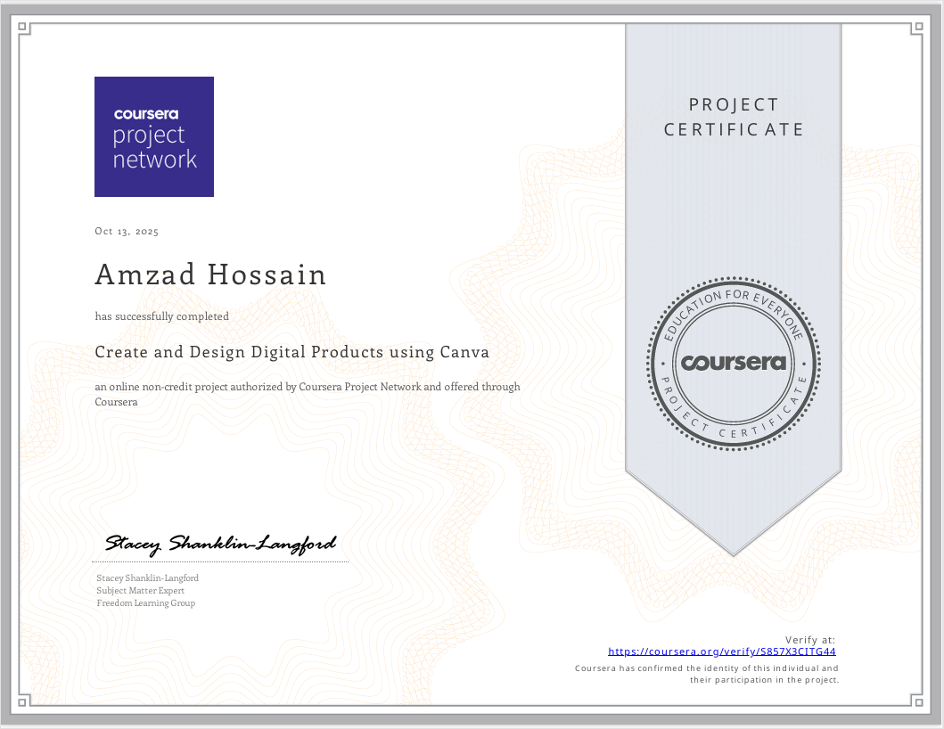 Certified canva designer- amzad hosain